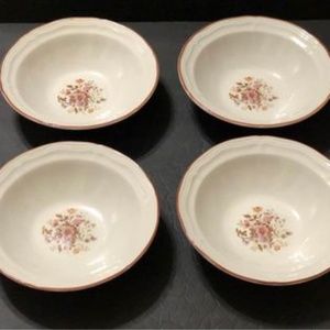 Brick Oven Meadow Flowers Rim Cereal Bowl 7" Set of 4